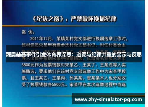 魏震禁赛事件引发体育界深思：道德与纪律并重的警示与反思